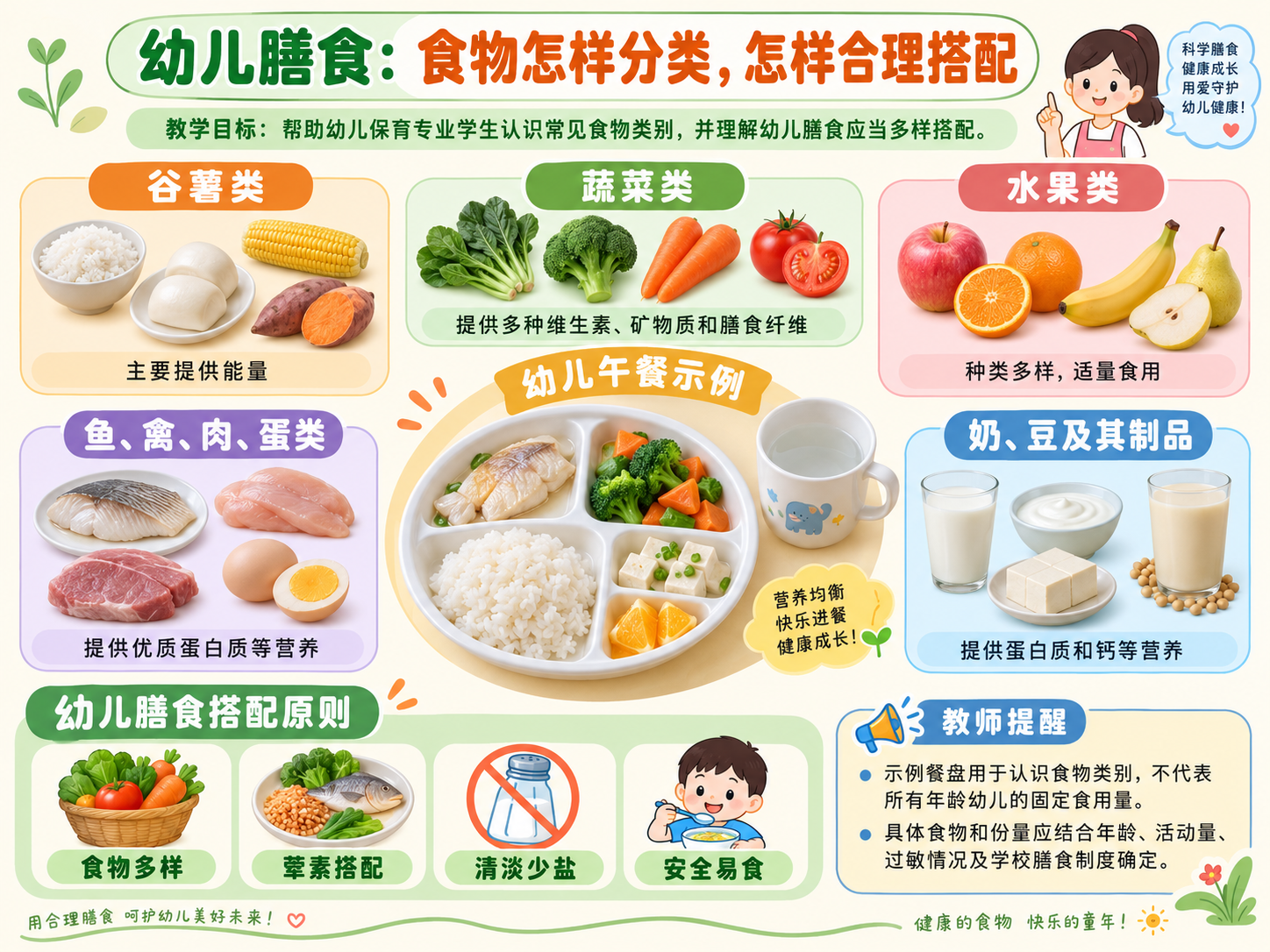 幼儿保育膳食搭配教学图